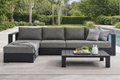 Modway Tahoe Modular Aluminum Outdoor Sectional Sofa Set, Left-Facing, Gray Charcoal with Weather-Resistant Cushions