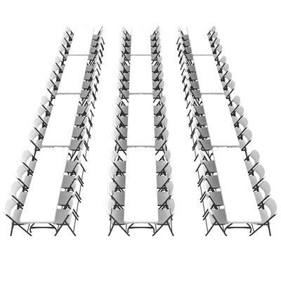 Lifetime 8-Foot Stacking Tables (12) and Chairs Combo (96) - Commercial