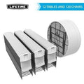 Lifetime 72-Inch Round Tables (12) and Chairs Combo (120) - Commercial