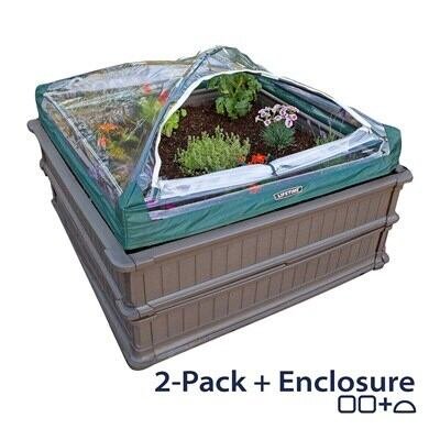 Raised Garden Bed Kit (2 Beds, 1 Enclosure)