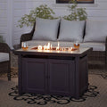 SUNJOY 44 Inch Propane Gas Fire Pit Table with Tile Tabletop & Lava Rocks