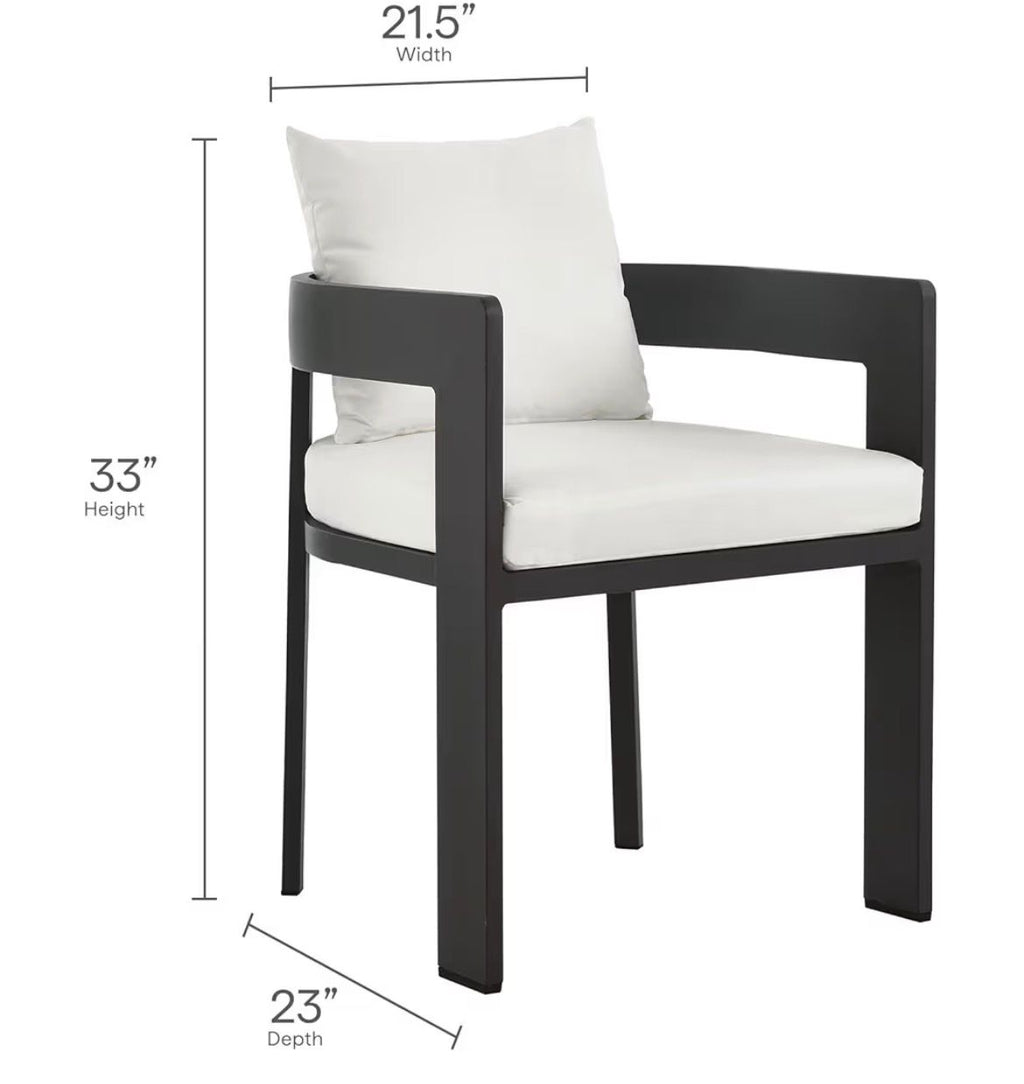 Modway Tahoe Aluminum 9-Piece Outdoor Patio Dining Set with Extendable Table and Cushioned Chairs, Gray White