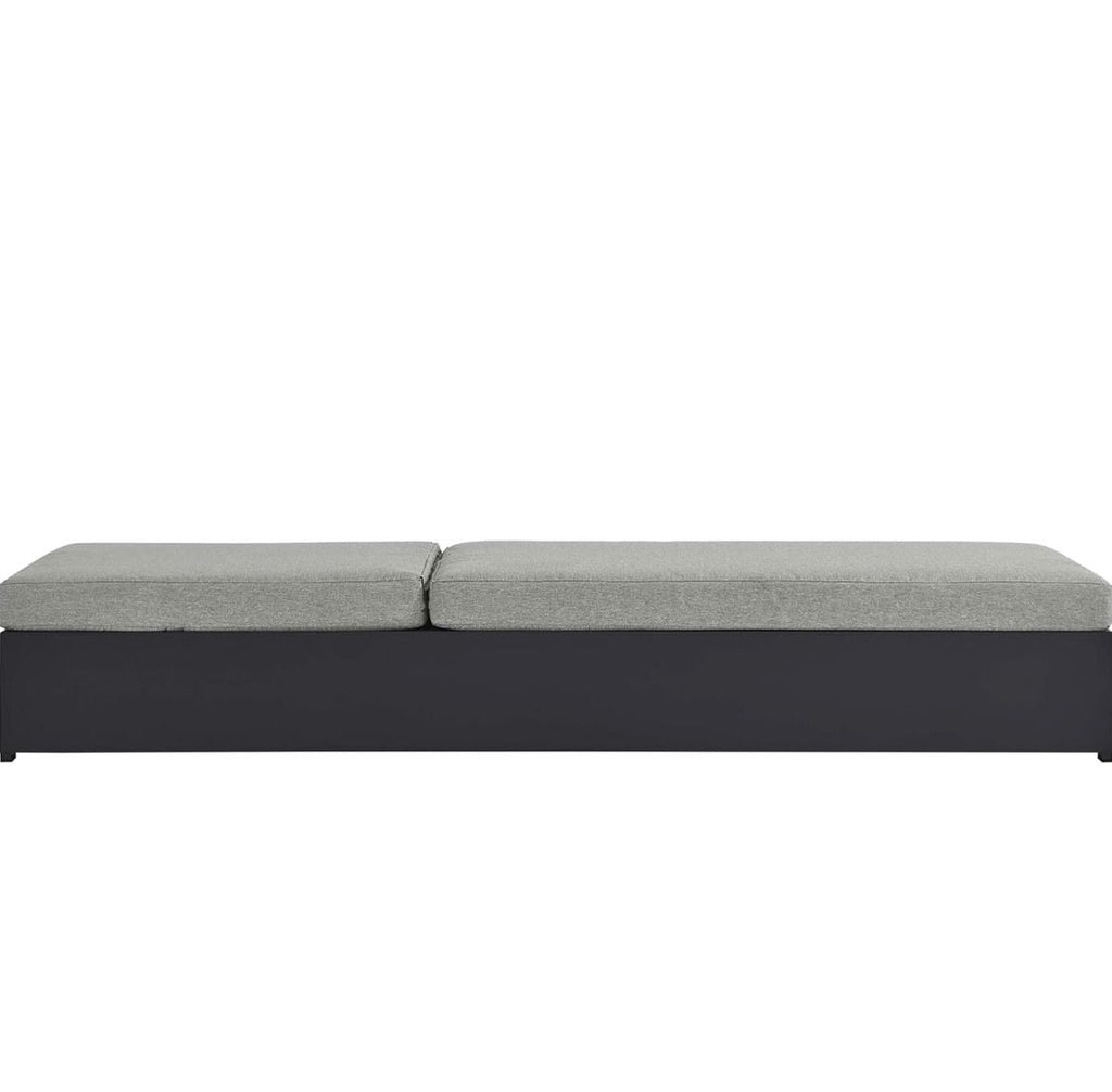 Modway Tahoe Aluminum Outdoor Chaise Lounge with Adjustable Backrest and Weather-Resistant Cushions, Gray White
