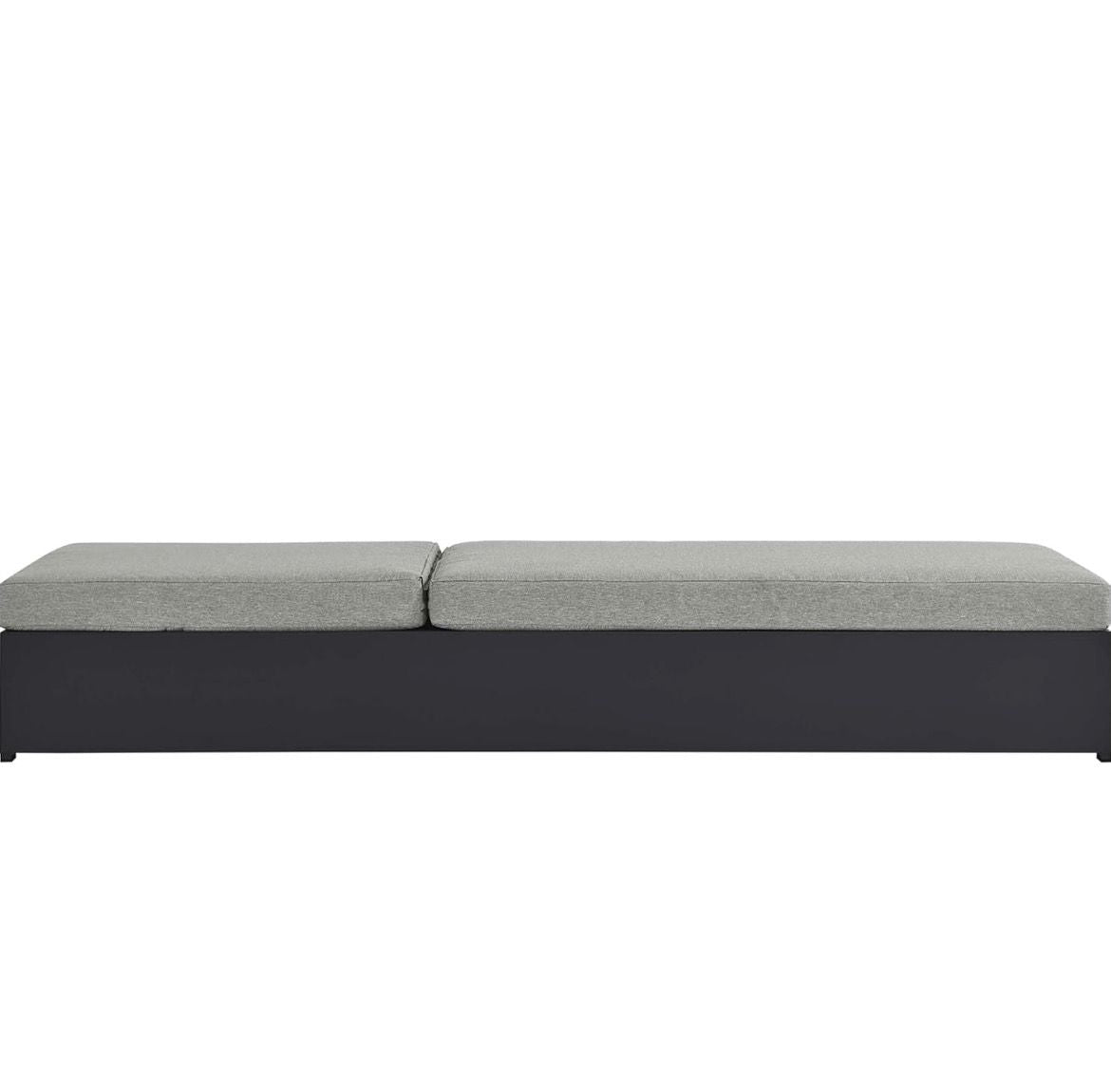 Modway Tahoe Aluminum Outdoor Chaise Lounge with Adjustable Backrest and Weather-Resistant Cushions, Gray White