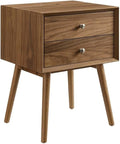 Modway Render Mid-Century Modern Nightstand – Walnut Finis